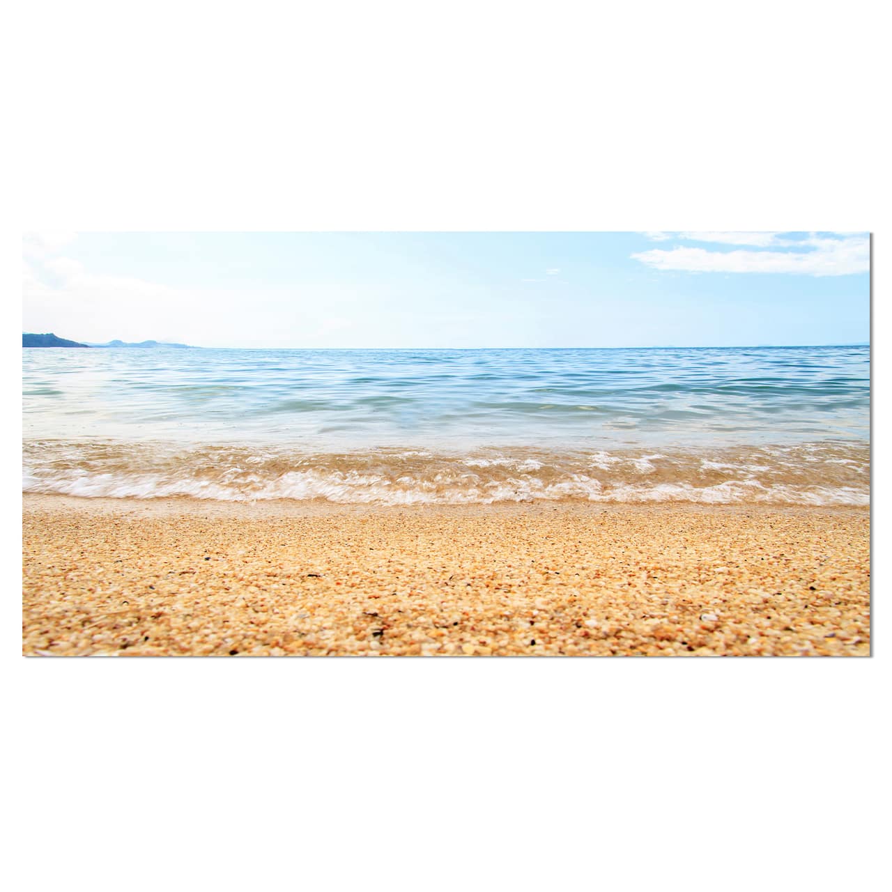 Designart - Blue Seashore with Pebble Stones - Modern Seascape Canvas Artwork